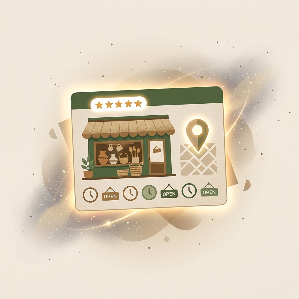 Illustration d'une fiche Google Business pour un artisan