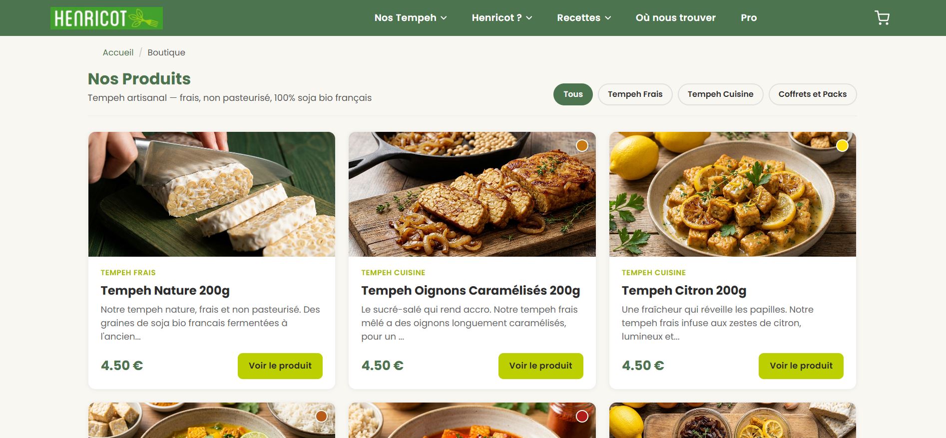 Henricot — boutique en ligne